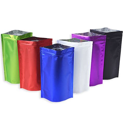 Pcs Colorful Matte Aluminum Mylar Foil Stand Up Bag Zip Lock Grip