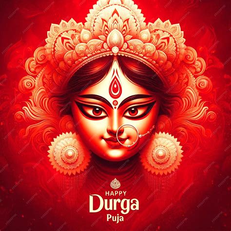 Happy Durga Puja And Navratri Indian Festival Celebration Vector Background Banner Card