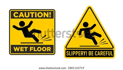 Wet Floor Sign Yellow Triangle Square Stock Vector Royalty Free