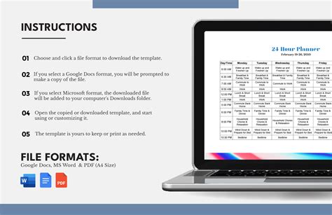 24 Hour Planner Template in PDF, Word, Google Docs, Pages - Download | Template.net