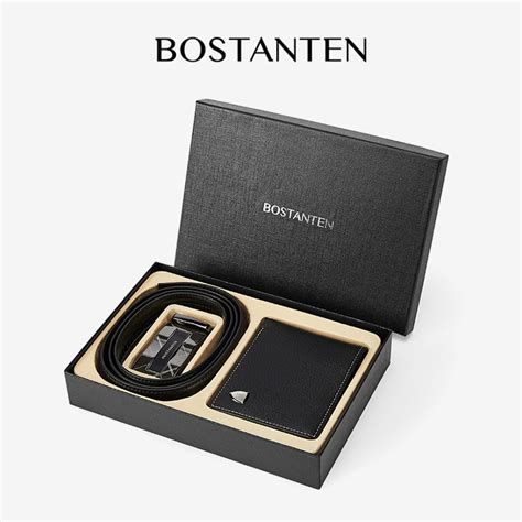 gift set bostanten  fashion mens belt  shield wallet set