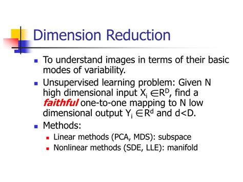 PPT Nonlinear Dimension Reduction PowerPoint Presentation Free