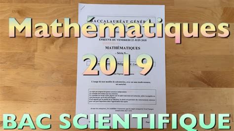 SUJET MATHÉMATIQUES 2019 Bac S YouTube