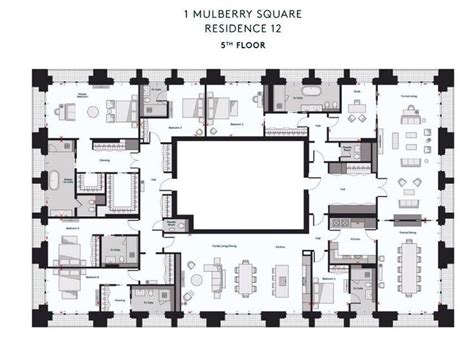 Floor Plan for Apartment in Chelsea Barracks, Belgravia, London