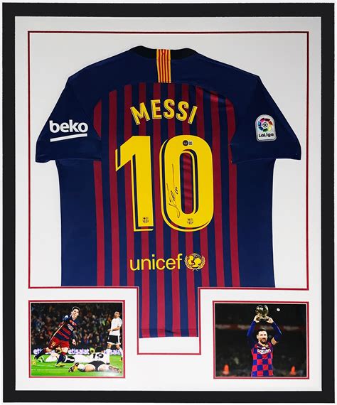 Lionel Messi Signed Authentic Nike FC Barcelona Jersey and Ballon D'or ...