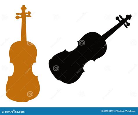 Violin Silhouette Stock Vector Illustration Of Instrument 86520452