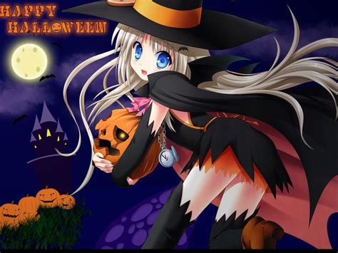 Cute Halloween Anime Wallpapers Top Free Cute Halloween Anime Backgrounds Wallpaperaccess