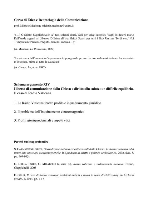 Schema Argomento Corso Di Etica E Deontologia Della Comunicazione