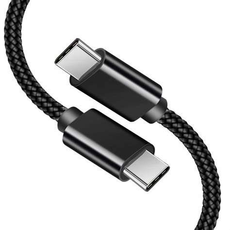 MOCNY KABEL USB C SZYBKIE ŁADOWANIE QC TYP C 60W 20V 1 8M CZARNY OPLOT