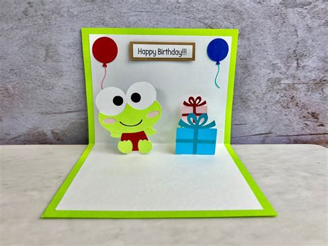 Keroppi Birthday Card Keroppi Card Keroppi Greeting Card Keroppi Pop up Card Sanrio Card - Etsy