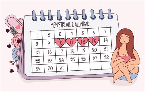 Calendario Menstrual Dibujos Animados Vector Icono Ilustraci N Logo