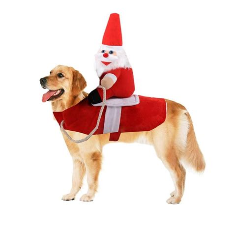 TOOYFUL Santa Dog Costume Christmas Cat Pet Clothes Santa Claus Riding ...