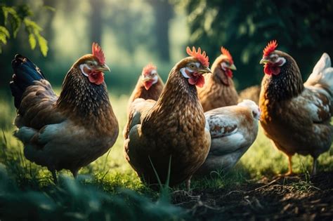 Premium Photo Chickens At A Traditional Freerange Poultry Farm A