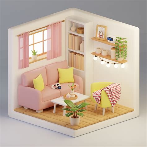 3D Room by Dona Piumi on Dribbble