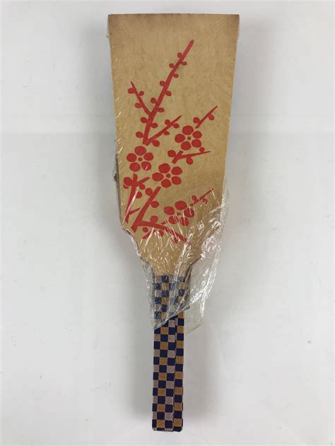 Japanese Decorative Wooden Paddle Hagoita Vtg Kimono Geisha New Years