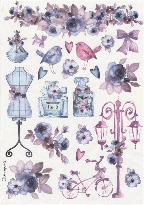 Rice Paper For Decoupage Decopatch Scrapbook Craft Sheet Vintage Blue Fashion Ebay