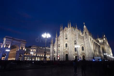 Night View of Duomo Di Milano (Milan Cathedral) in Milan Stock Photo ...