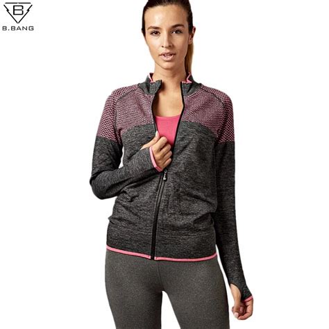 Bbang 2016 Women Running Jacket Long Sleeved Stand Collar Sport