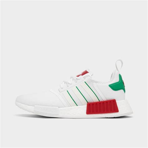 Adidas Nmd R1 Casual Shoes White Green Red Sz 11 5 Hq1434 Ebay