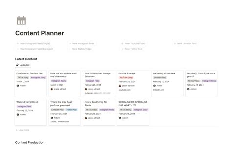 Content Planner For Brand Template Notion Marketplace