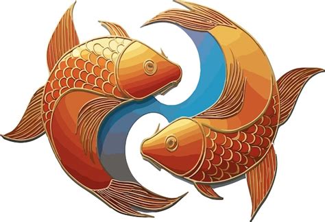 YinYang Koi Peixe Harmonia e Equilíbrio na Ilustração Artística vetor