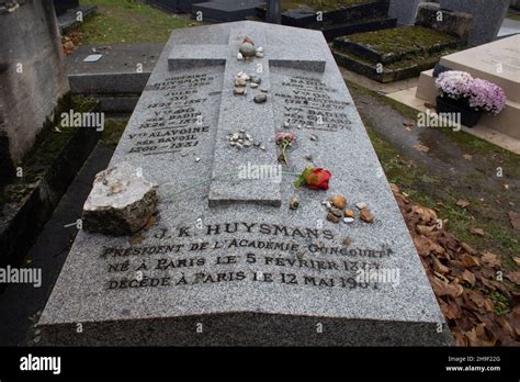 The Grave Of French Novelist Joris Karl Huysmans In The Montparnasse