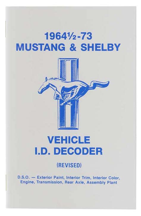 1964 1973 All Makes All Models Parts Fd6011 1964 73 Mustang Vehicle I D Decoder Classic