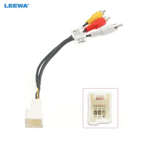 LEEWA 1pc Car 6 Pin AUX Video Adapter Wiring Cable For Mitsubishi Isuzu