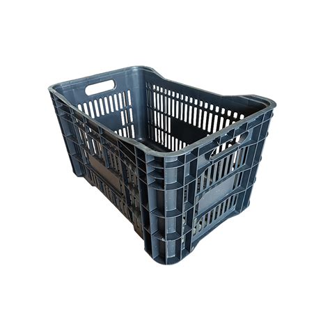 Caixa Agricola Hortifruti Vazada Feira Plastica 45L Preto Leve