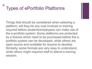 E portfolio platforms | PPT