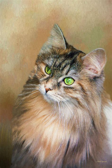 Green Eyed Kitty Painted Painting By Ericamaxine Price Fine Art America