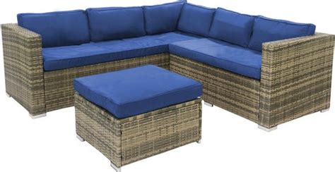 Loungeset Charles Met Kussen Donkergrijs Tuinset Hoekbank Wicker Bol