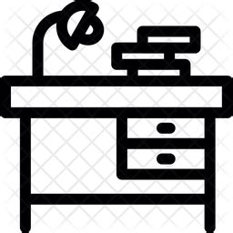 Computer Desk Icon - Download in Line Style