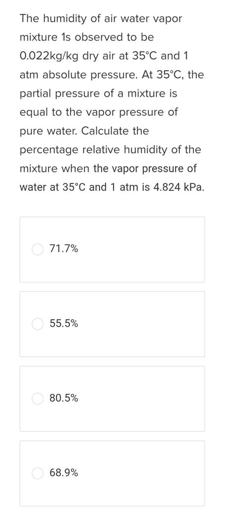 The Humidity Of Air Water Vapor Mixture S Studyx