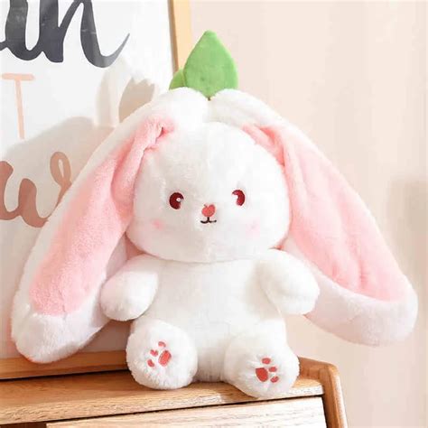 BAKAM Juguete De Peluche Reversible De Conejo De Fresa Almohada De