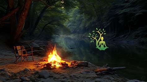 Campfire River Night Ambience Nature Sounds Relaxing Rain