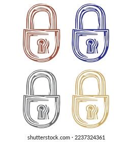 Hand Drawn Padlock Vector Illustration Stock Vector Royalty Free