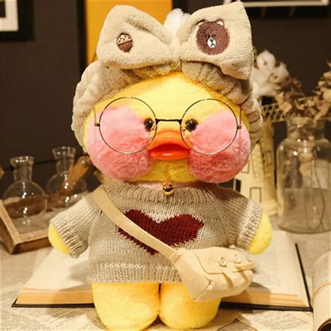 30cm Cute Lalafanfan Yellow Cafe Ducks Stuffed Soft Toy Kawaii Soothing