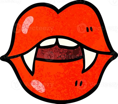 Grunge Textured Illustration Cartoon Vampire Mouth 45291743 Png