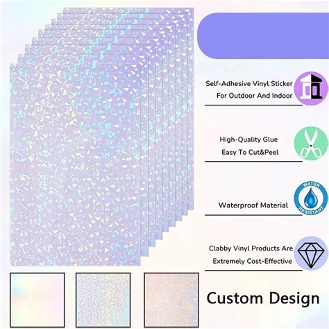 Glass Holographic Sticker Paper Overlay Film Cold Holographic Clear