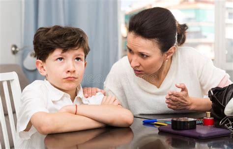 Portrait Adult Son Worried Mother Stock Photos Free Royalty