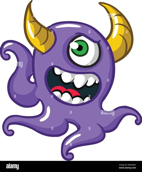 Cartoon scary monster cyclops. Vector illustration Stock Vector Image ...