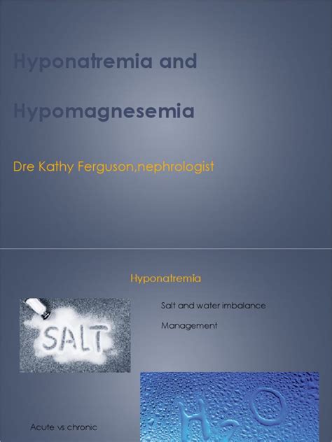 Hyponatremia And Hypomagnesemia Pdf Clinical Medicine Medical Specialties