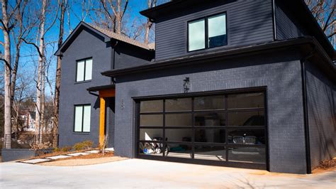 Modern Black Glass Garage Door Buford GA