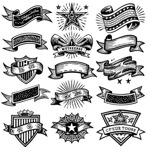 Set Of Vintage Ribbons Vector Premium Ai Generated Vector