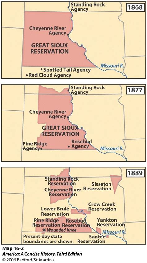 Reduction of the Sioux Reservation (1868-1889) Map