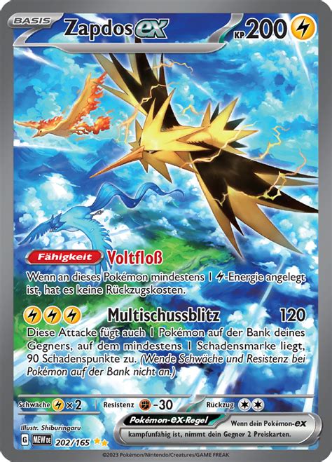 Zapdos Ex Wert Bild K Nstler Seltenheit Pokemonkarte De