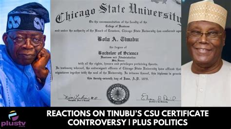 Reactions On Tinubus CSU Certificate Controversy YouTube