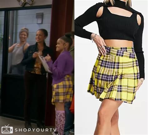 The Upshaws Season Episode Aaliyah S Yellow Plaid Mini Skirt