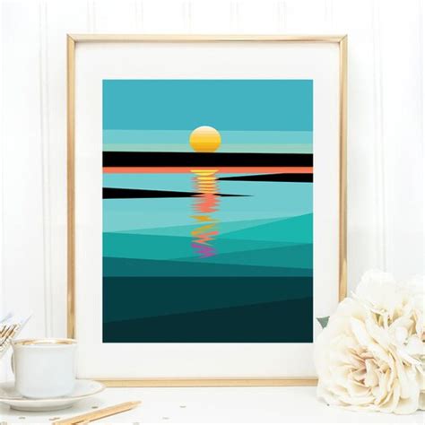 Sunset Wall Art Geometric Art Print Sunset Print Sky Print Etsy